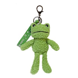 Cute Frog Keychain for Backpacks, 8" Inch Frog Plush Keychain Purse Charms for Girls Women (Green)
