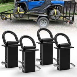 Stake Pocket Tie Down 1/2“ D Rings 4 PCS, Heavy Duty Stake Pocket Tie Down D Rings for for Flatbed Cargo Trucks and Trailers, Adjustable Utility Trailer Accessories with Anti-Loss Pin, 12000 LBS