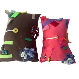 WEIGHTED STUFFED, Fidget lap pillow with 2 1/2 lbs, busy blanket, fidget pad, weighted fidget, adult (red)