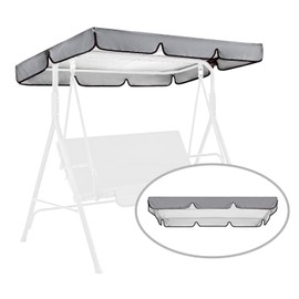 Swing Canopy Replacement for Outdoor Patio Swing Chair 2/3 Seater Waterproof Porch Swing Seat Canopy Cover Garden Hammock Top Cover for Seat Furniture, Canopy only (Grey, 65x45×5.9 Inch)