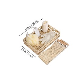 SAFIGLE 1Set Body Scrubber Bath Tool Kit Compact Exfoliating Tool with Foot File Bathing Gloves Lightweight Design for Easy Use for Home Travel present for Loved Ones