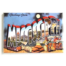 Greetings from Mississippi Fridge Magnet (2 x 3 inches) Style B
