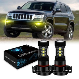SHENKENUO For Jeep Grand Cherokee 2011-2013 2PC Golden Yellow 5202 LED Fog Light Bulbs 30W