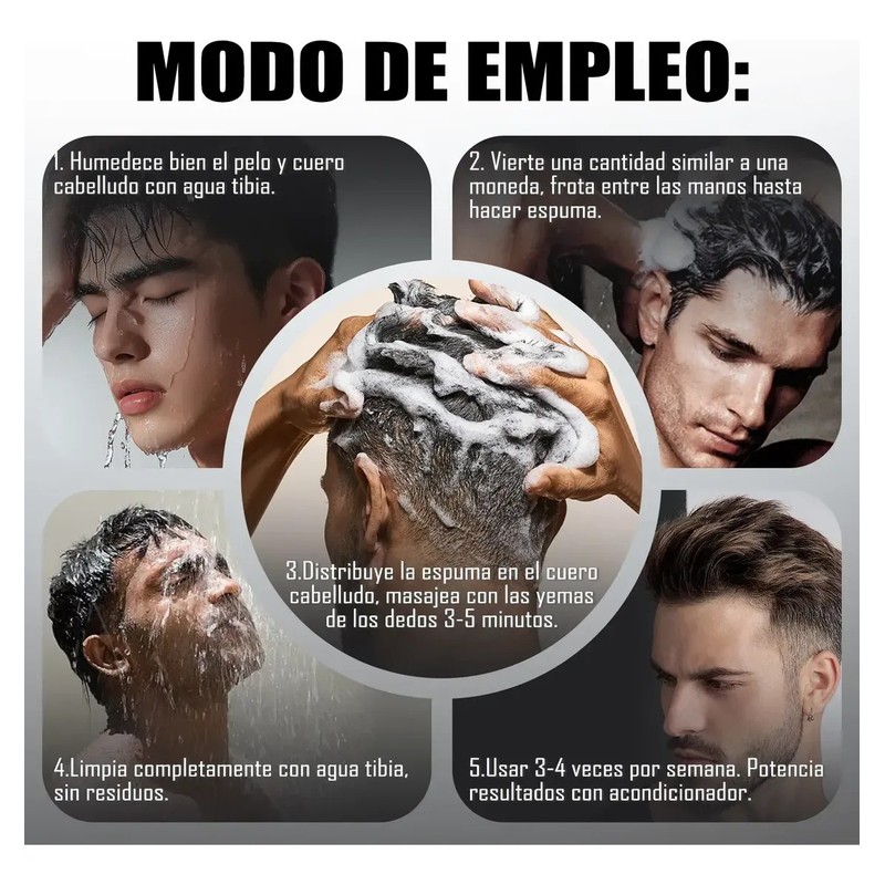 5 Minoxidil Shampoo Crecimiento Con Biotin Y Acondicionador