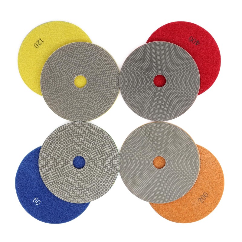 HOMESOM 4" Electroplated Diamond Polishing Pads,Diamond Surface Grinding for Tile
