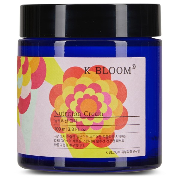 K BLOOM Nutrition Cream/Korean Skin Care Nutrition Face Cream/Facial Moisturizer for Dry and Combination Skin Types/Healthy & Natural Ingredients Deeply Moisturize Skin - 100ml 3.4 Fl Oz