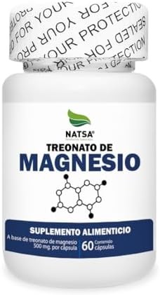 NATSA Treonato de Magnesio 60 Cápsulas 500 mg de Treonato