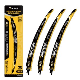 TOLESA 12in. Japanese Teeth Reciprocating Saw Blade, Arc Edge Wood Pruning Saw Blades 6TPI for Tree Trimming, Wood Cutting, Durable & Sharp, 3 Pieces