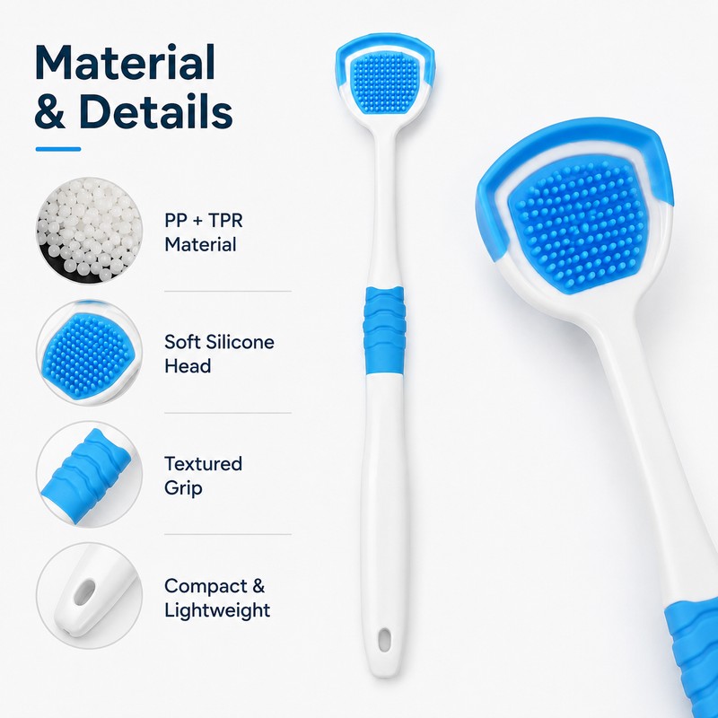 Reusable Tongue Cleaner for Daily Oral Care – Soft PP/TPR