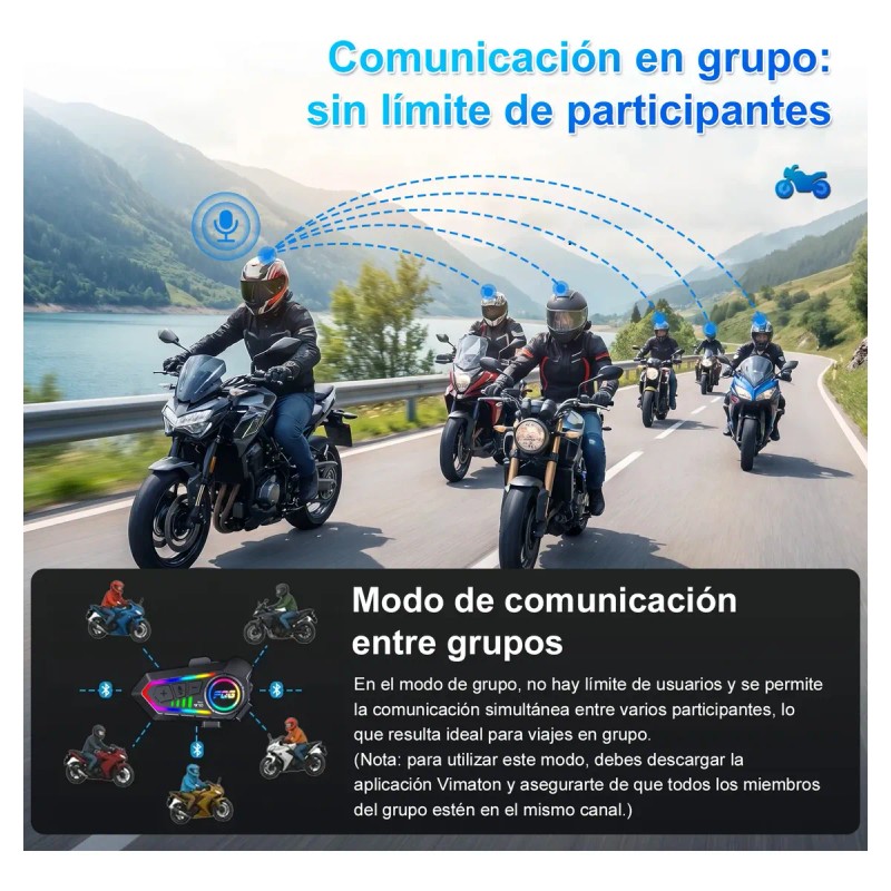 Intercomunicador Para Casco Bluetooth Audífonos Para Moto