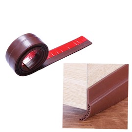STOBOK Flexible Door Bottom Seal Strip Door Gap Sound Proofing Draft Stopper Insulation Brown