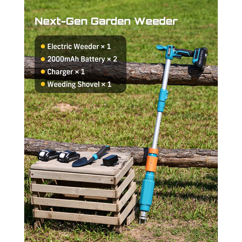 Seesii Electric Stand Up Weed Puller Tool with 2 x