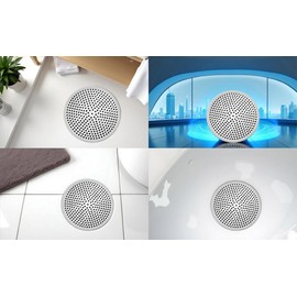 Drain Hair Catcher Sink Strainer - Shower Bathroom Cover Bathtub Protector Hair Stopper Small Bath Tub Clog Filter Easy Remover Stainless Steel & Silicone Drainer, 4.75 Inch, 2 Pack