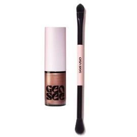 GEN SEE The Hollywood Shimmer Set (Gilded Rose Mixed Media Metallic & Dual Sided Eyeshadow Brush)