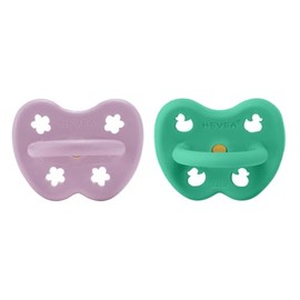 HEVEA Natural Rubber Dummy Pacifier Orthodontic 3-36 Months – Hygienic One Piece Design for Newborns to Toddlers, BPA-Free, Soft & Durable – 2-Pack (Sæby)