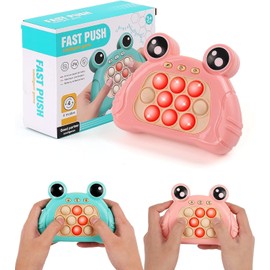 ALTGOU Pop Fidget Toy It Game, Handheld Game, Sensory Fidget Toy for Adult Children Aged 5-12, Electronic Quick Push Game, Birthday Gift for Boys and Girls Aged 5 and Above (Pink)