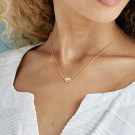 JUDAILY Beaded Choker Necklace for Women 14K Gold Plated Dainty Chain Non Tarnish Dainty Gold Necklace for Women Jewelry Gift