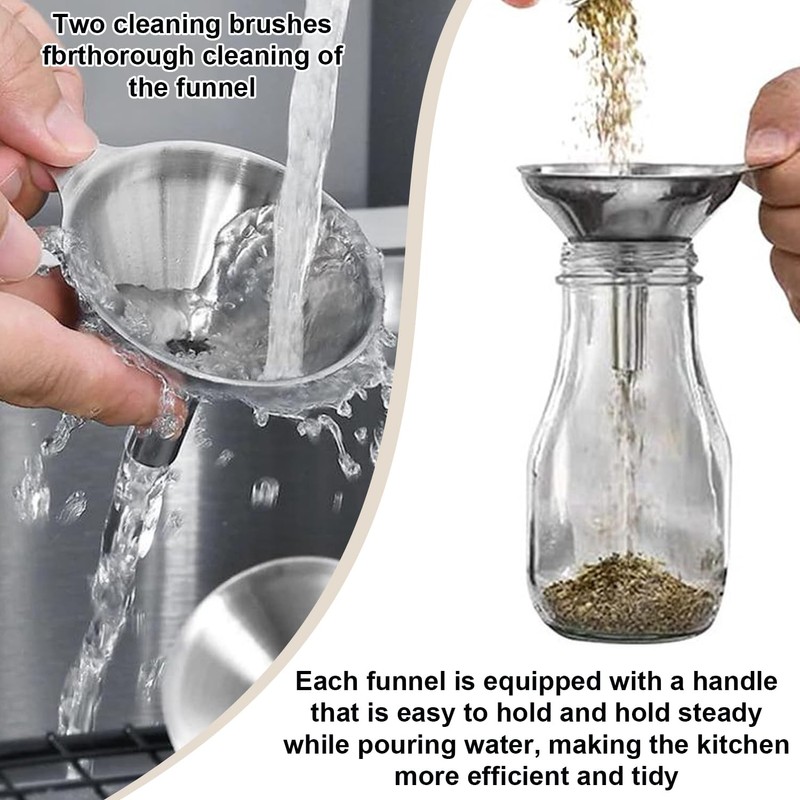 3 Pcs Stainless Steel Funnel Set – Durable Funnels for