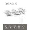 Cargifak LED Crystal Bathroom Light Fixtures, 3-Light Vanity Lights, Bathroom