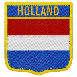 EmbTao Holland Sign Flag Embroidered Patch with Hook and Loop Bands