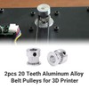 2pcs 2 GT Timing Belt Pulley 20 Teeth 8mm Alloys