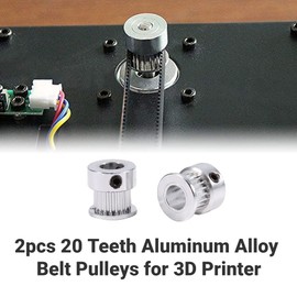 2pcs 2 GT Timing Belt Pulley 20 Teeth 8mm Alloys of Aluminum Gear Gear Wheels for 3D Printer