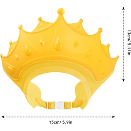 2 Pcs Gorro De Ducha Para Niños, Gorro De Champú, Corona Para Lavar Cabello Cabeza Bebe Gorro Lavado De Pelo, Gorro De Baño De Silicona Con Protección Para Los Oídos y Los Ojos (Amarillo &Azul)
