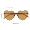 Jagowa Heart Shape Sunglasses, Multicolor Rimless Heart-shaped One Piece Glasses