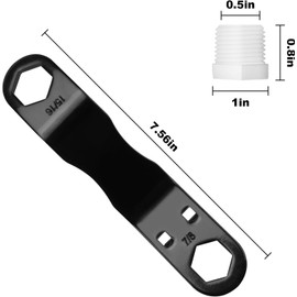 RV Water Heater Drain Plug Wrench KitDesigned for RV and Camper Water Heater Drain Valves/Plugs, fits 7/8" & 15/16" Drain Plugs. replacement plugs and 1 roll of PTFE tape.