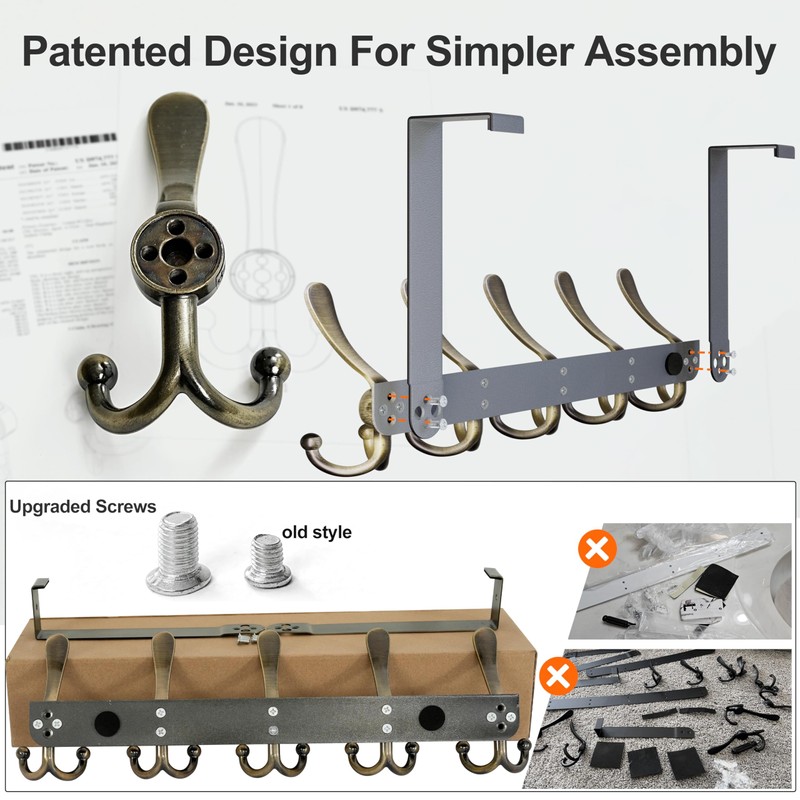 Dseap Over Door Hook 2.0 - Upgraded Version - Simple-Assembly,