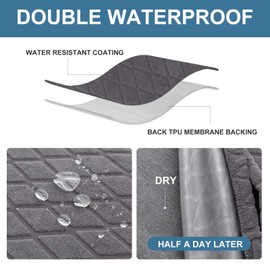 Genina Waterproof Chair Covers for Dining Room Set of 6, Stretch Jacquard Dining Chair Slipcovers Removable Washable Chair Protectors Covers for Kitchen, Parsons (Argyle-Dark Gray, 6 PCS)