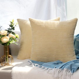 CALIYO Cushion Cover Corduroy Plain Set of 2 Cushion Covers 40 x 40 cm Cushion Covers for Decorative Cushions Sofa Cushion Couch Cushion in Many Colours