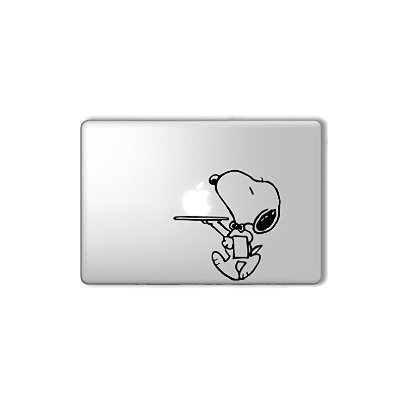 Snoopy Serving Apple - Apple Macbook Laptop Vinyl Sticker Decal