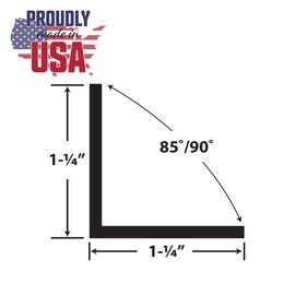 Outwater Plastics 1937-Bk Black 1-1/4 Inch X 1-1/4 Inch X 7/64 (.109) Inch Thick Angle Plastic Even Leg Angle Moulding 36 Inch Lengths (Pack of 4)