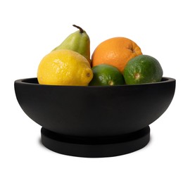 FUINTRA Concrete Fruit Bowl – Modern Decorative Bowl for Home & Kitchen | Large Heavyweight Centerpiece for Keys, Fruit, or Table Decor (Black)