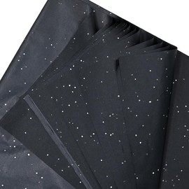 Topeedy Black Glitter Tissue Paper for Wrapping,50 Sheets 35 * 50cm Black Tissue Paper for Packing Birthday Baby Shower Father’s Day Gift Wrapping or DIY Art Craft