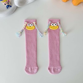 Funny Crazy Socks, 3D Novelty Socks for Boys and Girls, Cartoon Cute Socks for Christmas Stocking Stuffer Gag Gifts Pink