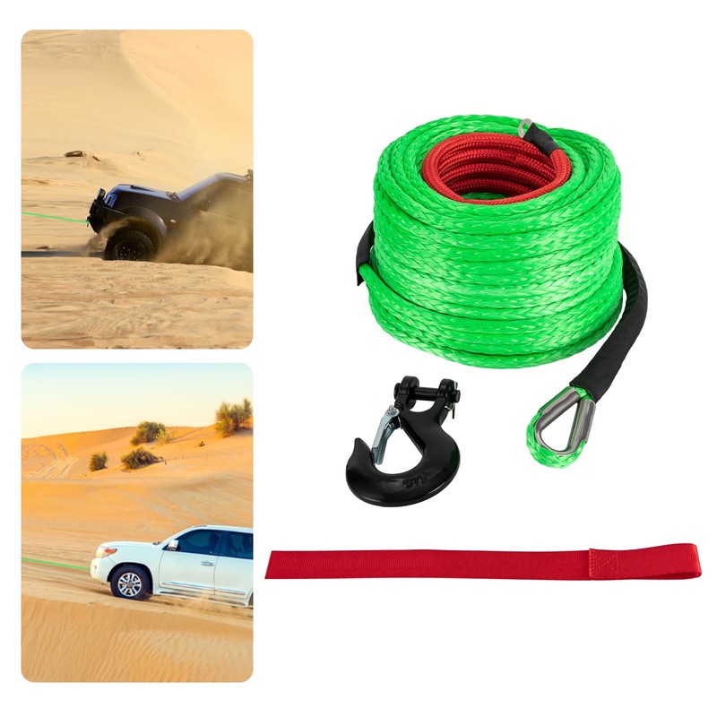 YIYIBYUS 3/8" x 100' Synthetic Winch Rope, Winch Cable Replace
