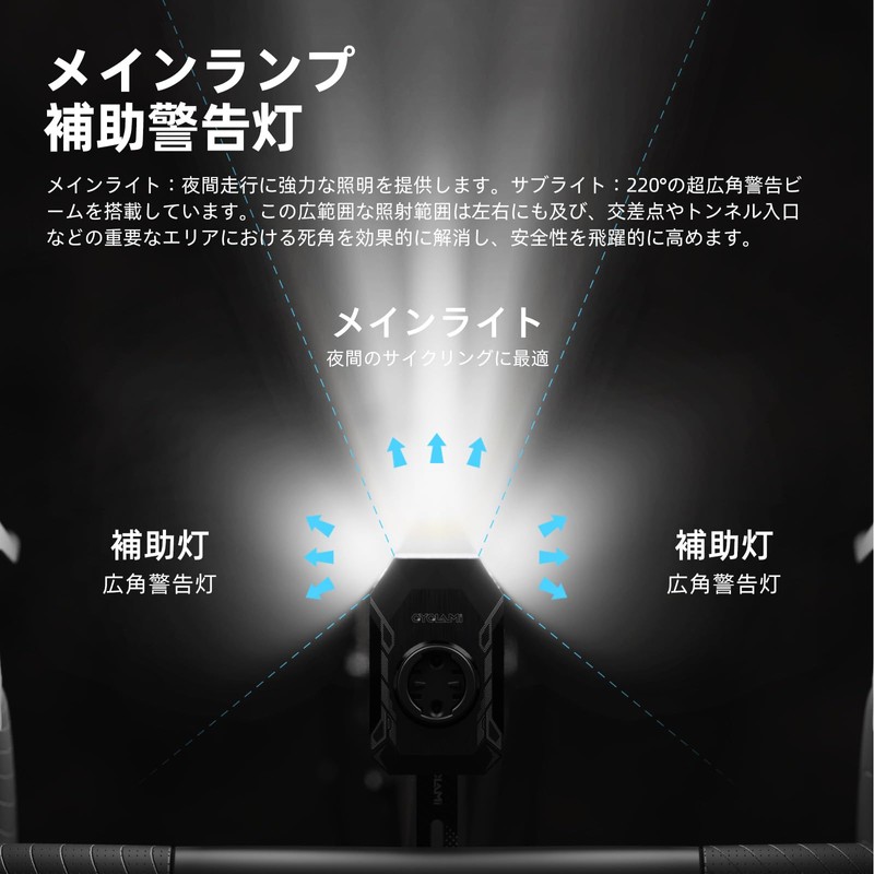 CYCLAMI Bicycle Light, Front Light, 350 Lumens, Compatible with Cycle