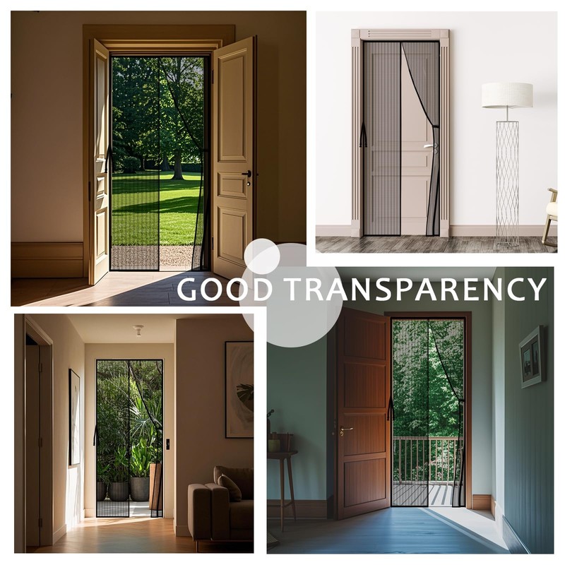 YRH Magnetic Fly Screen Door,Stay Open Option with Buckles,Heavy Duty