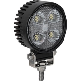 Buyers Products 1492302 2" LED Round Flood Light, 8 LEDs, 2,650 Lumens, 18" Lead Length With Stud Mount Base, Work Light For Trucks, Trailers, RVs & More