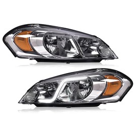 PIT66 LED DRL Headlight Assembly Compatible with Impala 2006 2007 2008 2009 2010 2011 2012 2013/2014-2016 Impala Limited /2006-2007 Monte Carlo Headlamp Driving Light Clear Lens