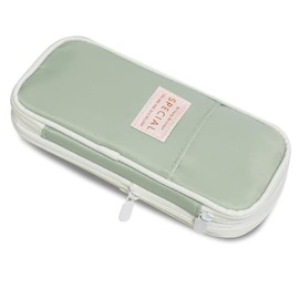 WAFJAMF Large Capacity Pencil Box with Zipper Big Storage Bag Pouch Holder Box Organizer for Office Travel - Light Green