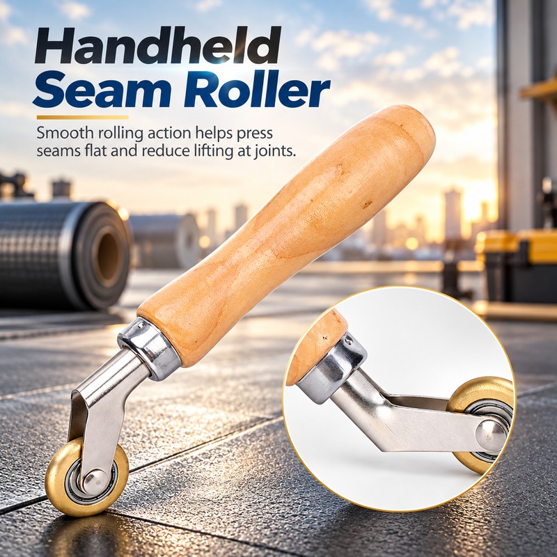 6mm Brass Corner Seam Roller with Wooden Handle