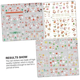 minkissy 1set Christmas Themed Nail Stickers for Durable Festival Nail Decals Easy to Apply Remove for Holiday Parties 48sheets