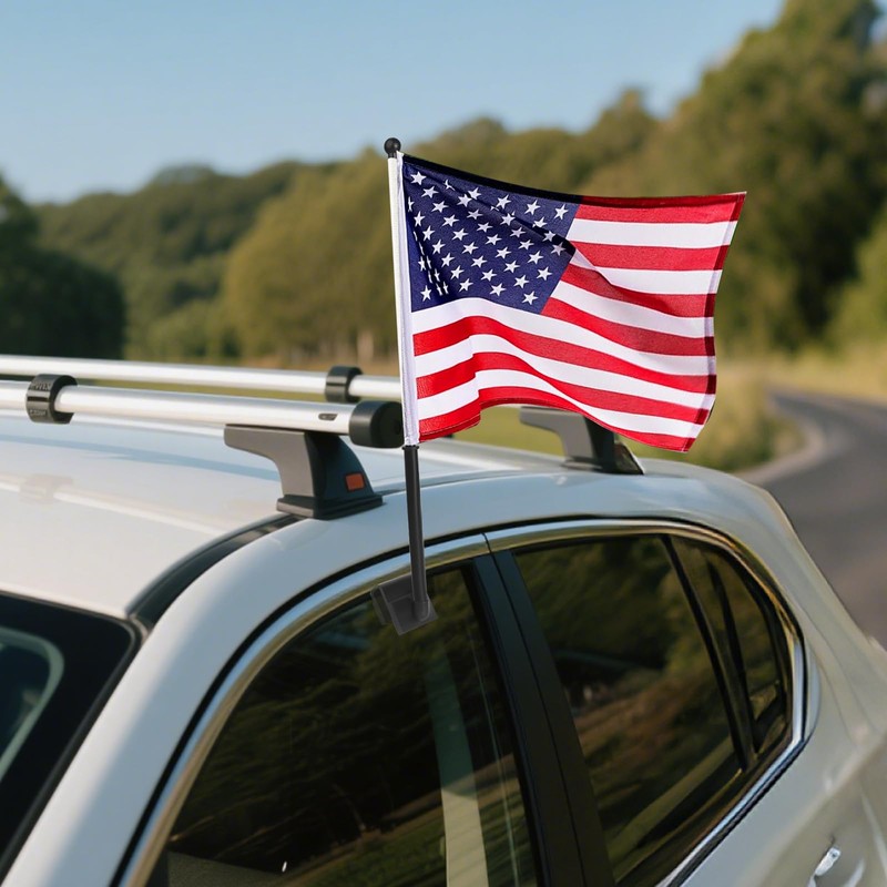 2Pack American USA Car Flags, 12" x 17" Double Sided