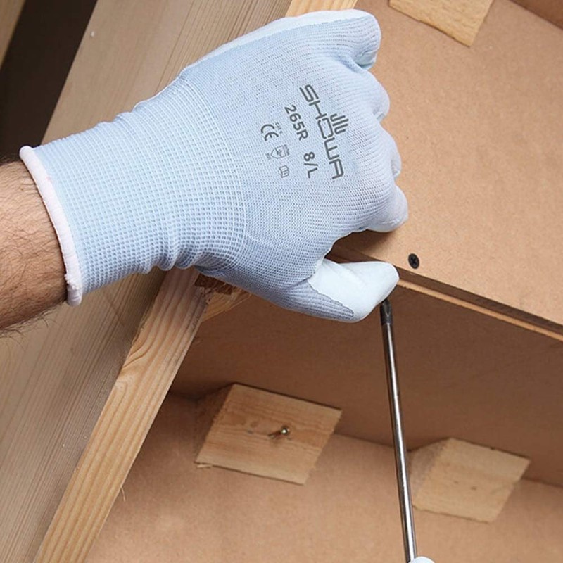 Showa 265 Lightweight Nitrile Assembly Grip Gloves - 8/Large -