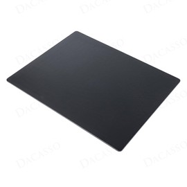 Dacasso 24" x 19" Black Leatherette Luxury Desk Pad Blotter w/Out Side Rails for Writing - Executive Desk Surface Protector & Essential Office Decor