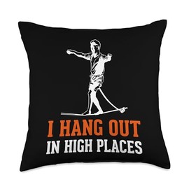 Slackline Swing Set Slacklining Board Gear Slackliner Throw Pillow