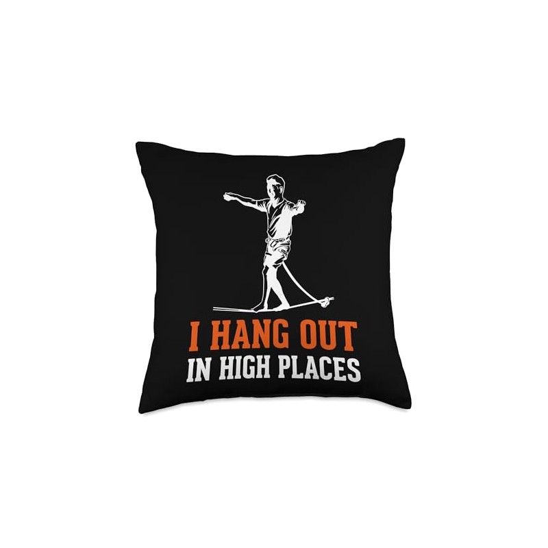 Slackline Swing Set Slacklining Board Gear Slackliner Throw Pillow